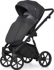Детская коляска 2 в 1 Riko Nano Pro 06 Carbon (т. серая кожа – черная ткань)